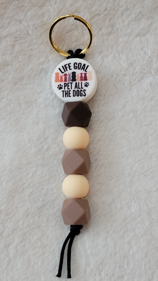 "Life Goals: Pet all the dogs" Keychain