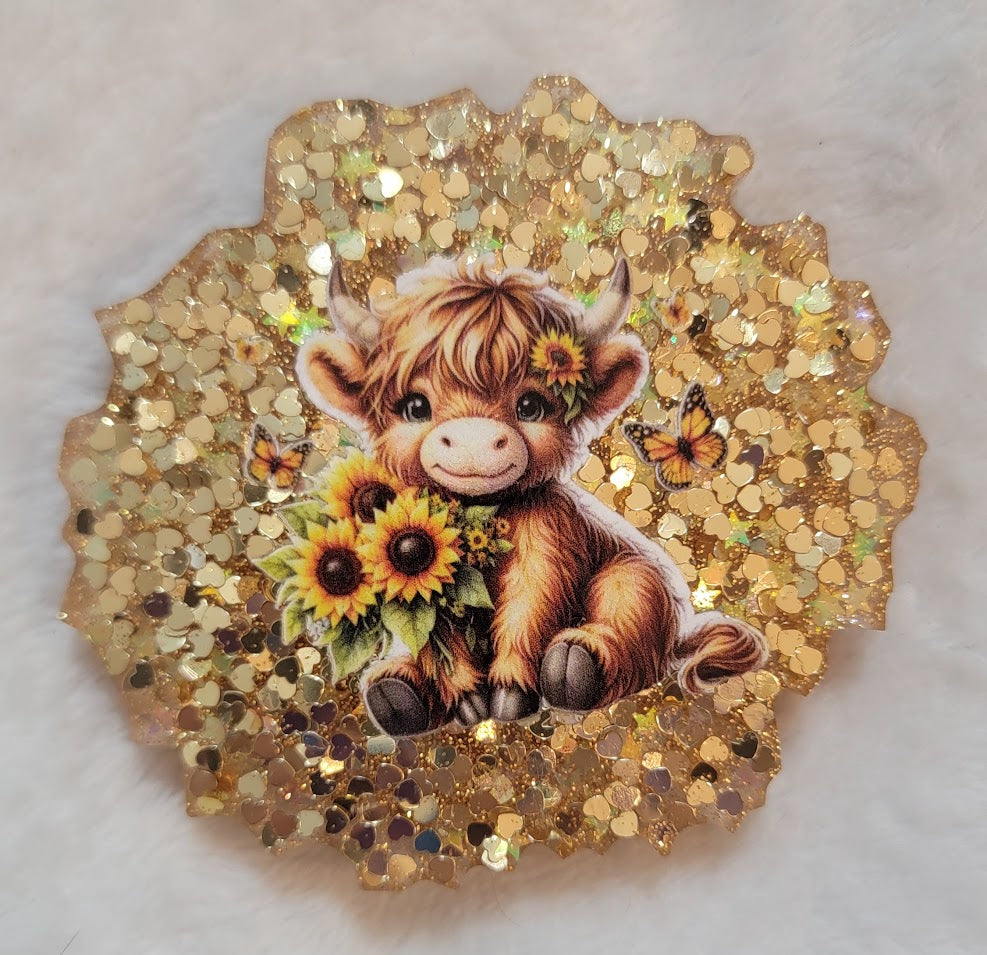 Cow Coasters - gold