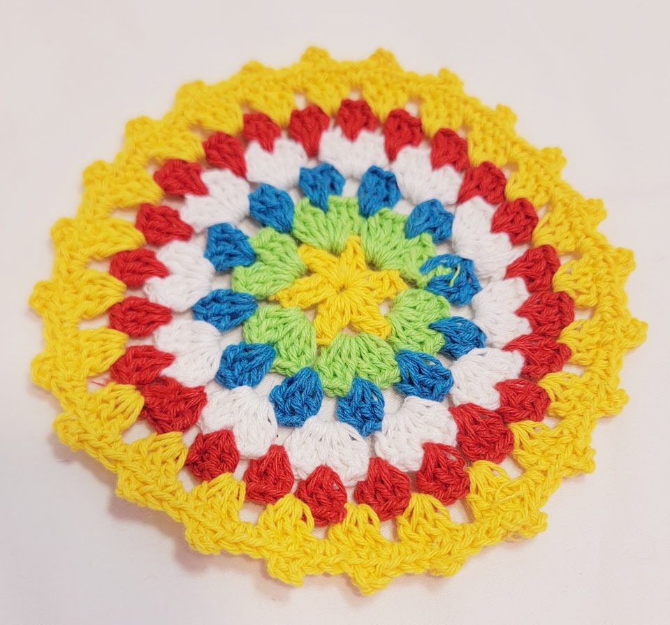 Rainbow Crochet Coasters
