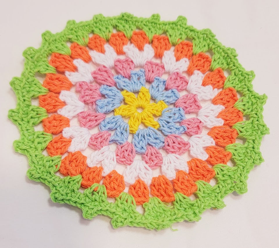 Rainbow Crochet Coasters