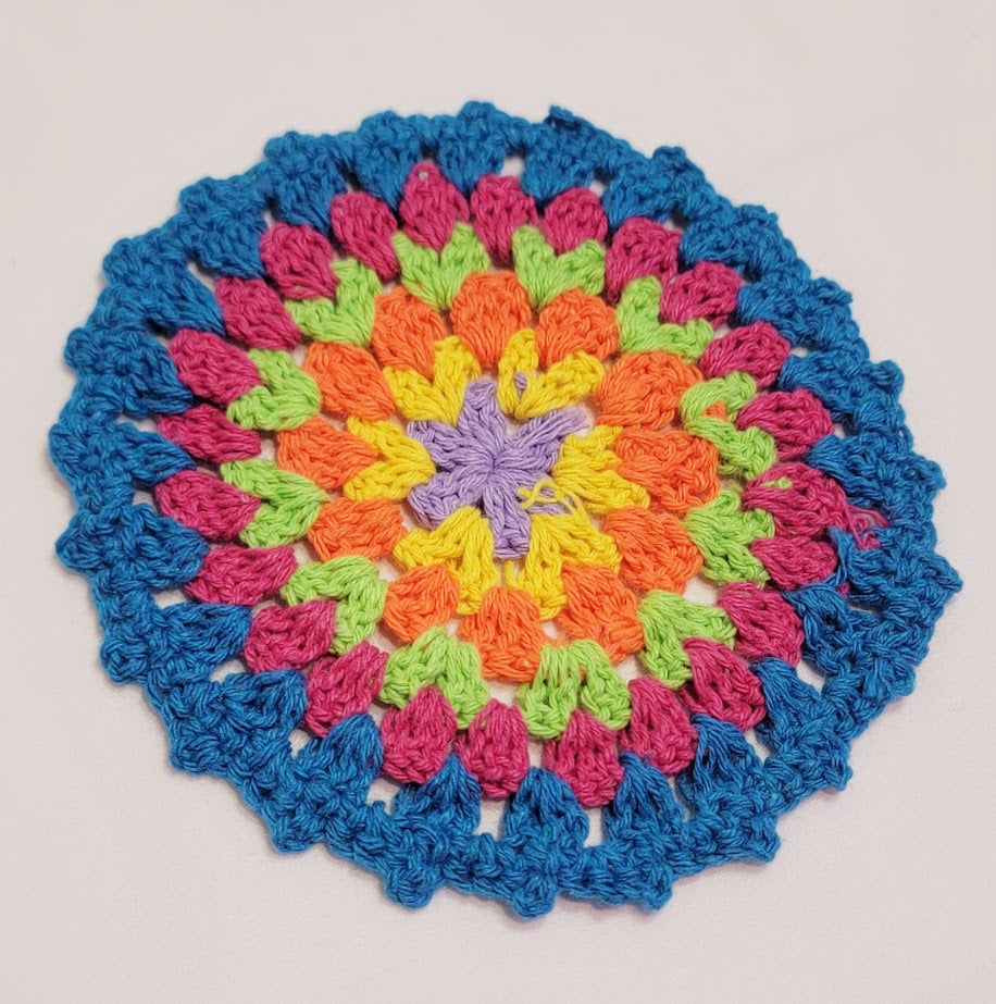 Rainbow Crochet Coasters