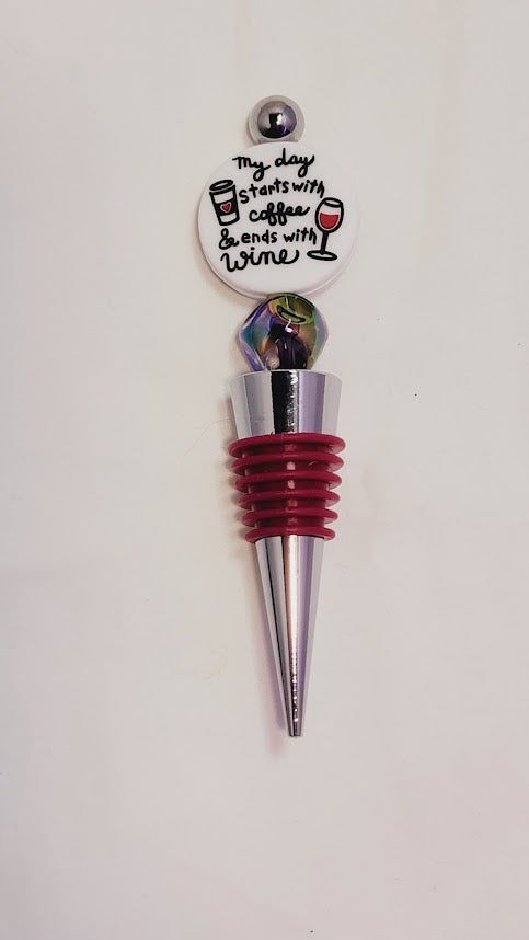 "It starts with Coffee and ends with Wine" Wine Cork