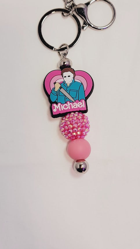 Heart Horror Beaded Bar KeyChain - Multiple Options