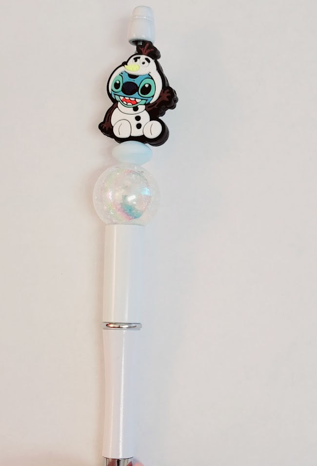 Stitch Dressed as Olaf Beaded Pen - 2 Options