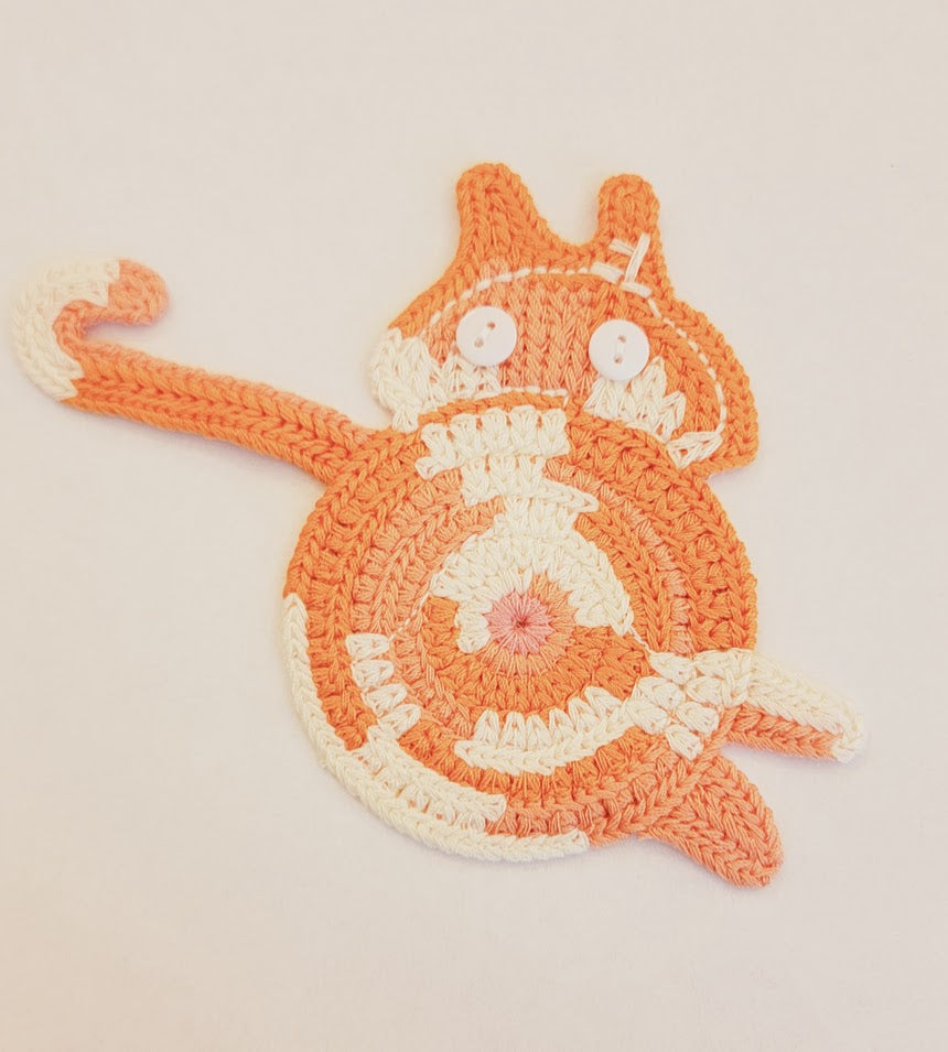 Cat Bum Crochet Coasters