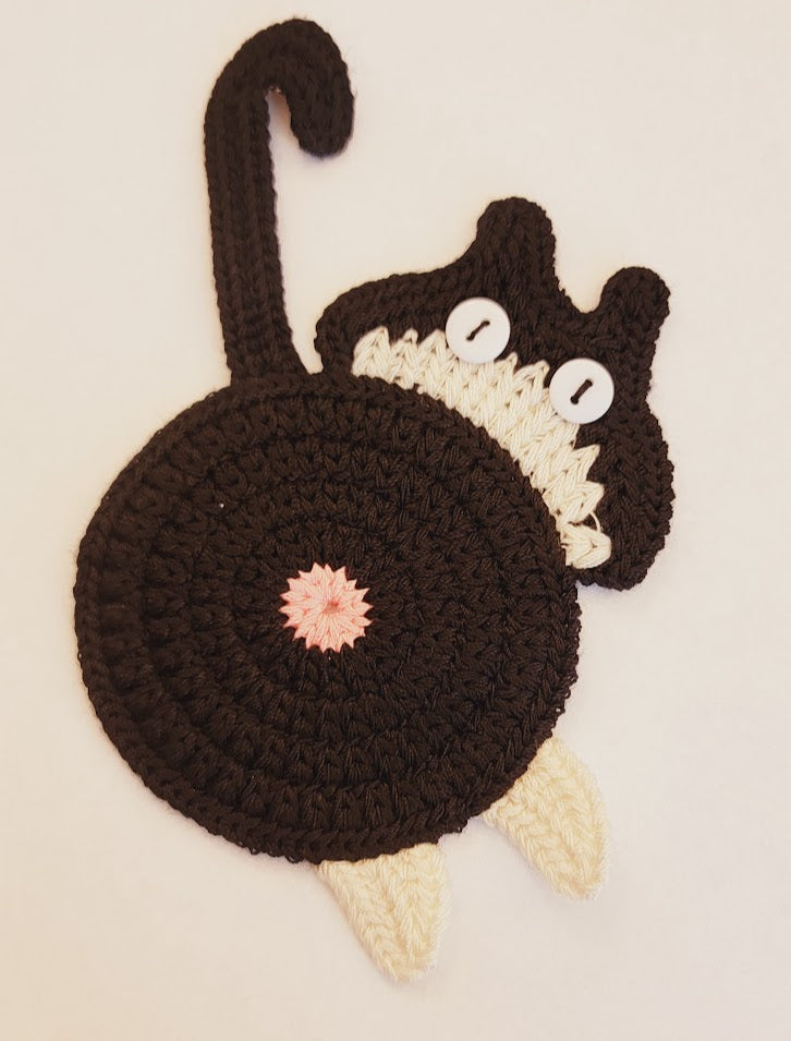 Cat Bum Crochet Coasters