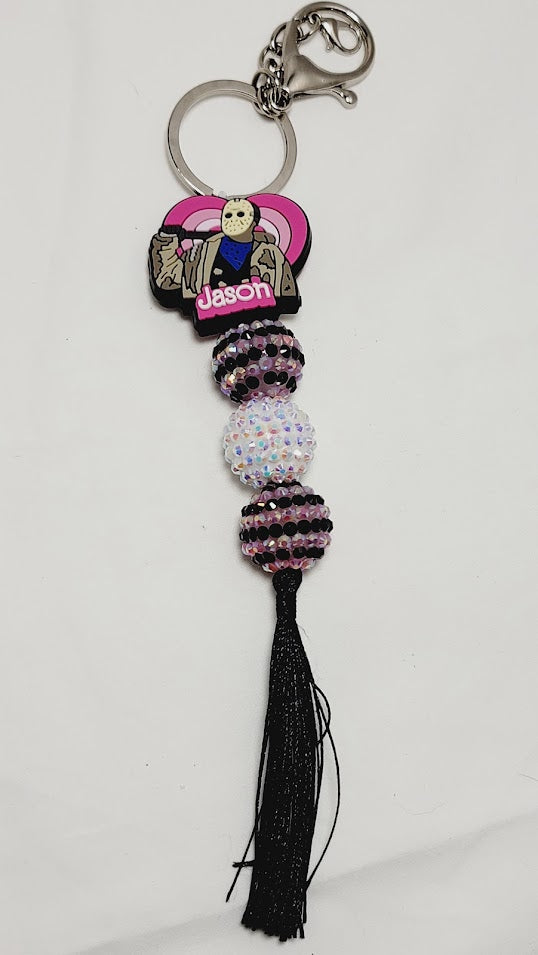 Heart Horror Beaded Bar KeyChain - Multiple Options