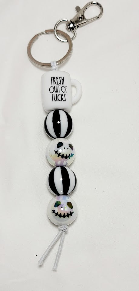 Beaded Bar Keychain - Fresh out of F*cks" - 2 Options