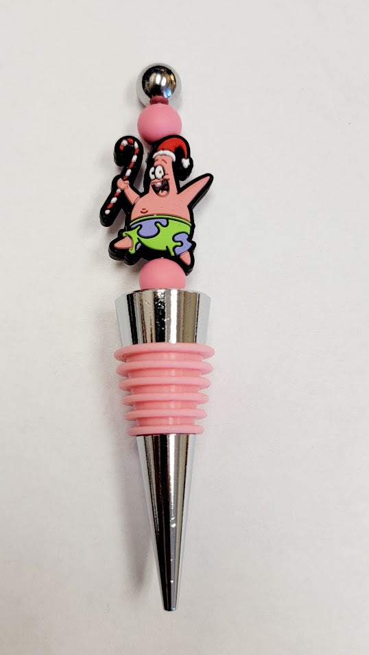 Spongebob and Patrick Christmas Wine Cork