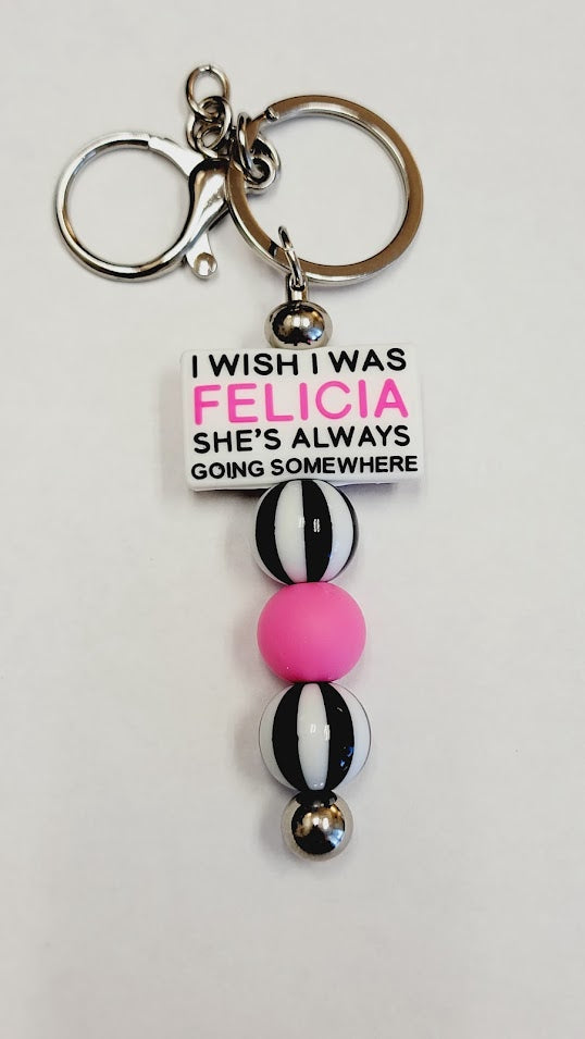 Beaded Bar Keychain - "Felicia"