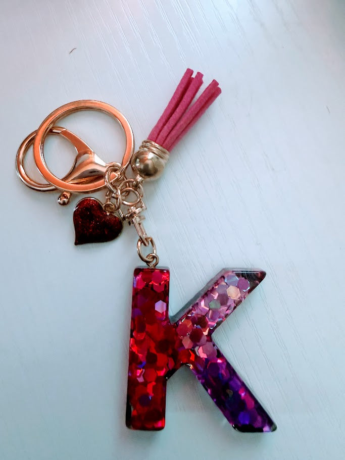 "K" Letter Keychain - Multiple Styles Available