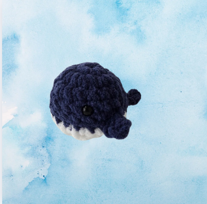 Mini Crochet Whale- multiple colors