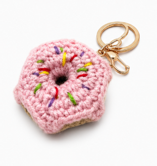 Crochet Doughnut Keychain
