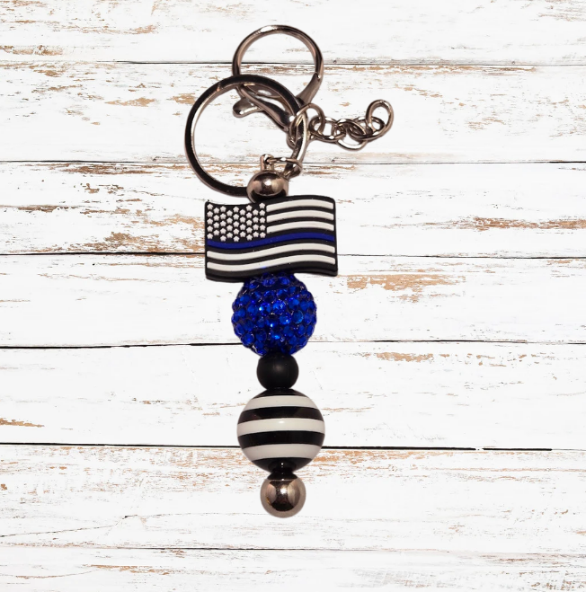 Police Flag Keychain