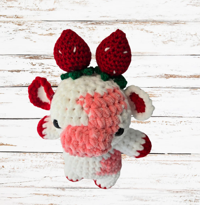 Crochet Strawberry Cow