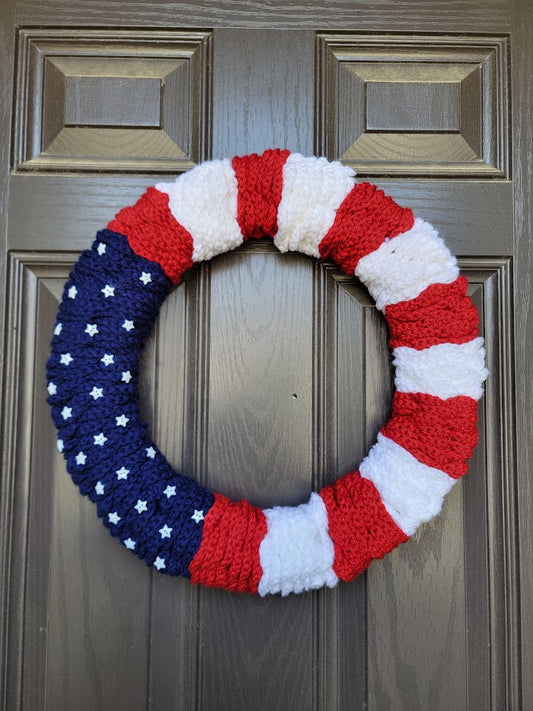 American Flag Crochet Wreath