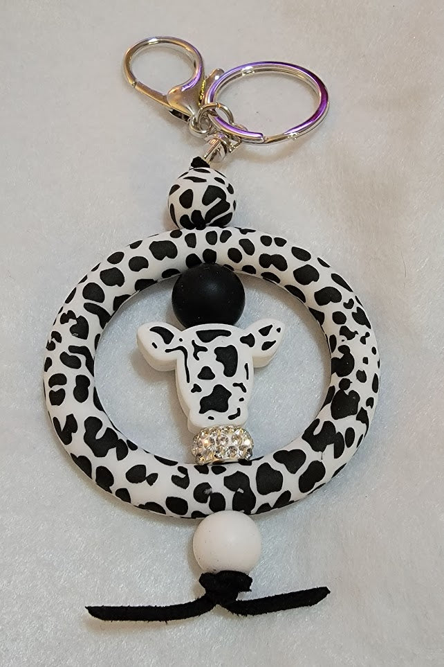 Cow Print Keychain