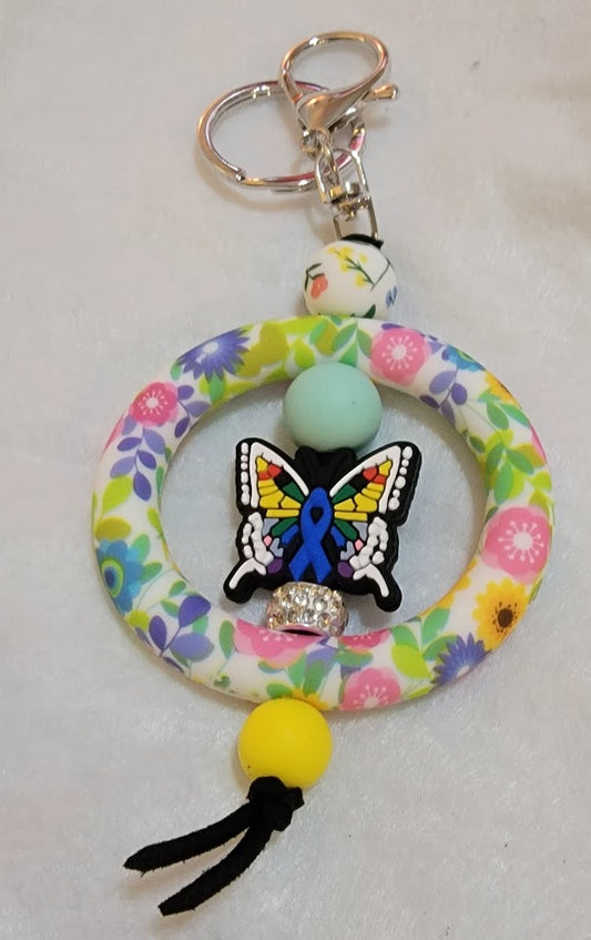 Butterfly Beaded Keychain