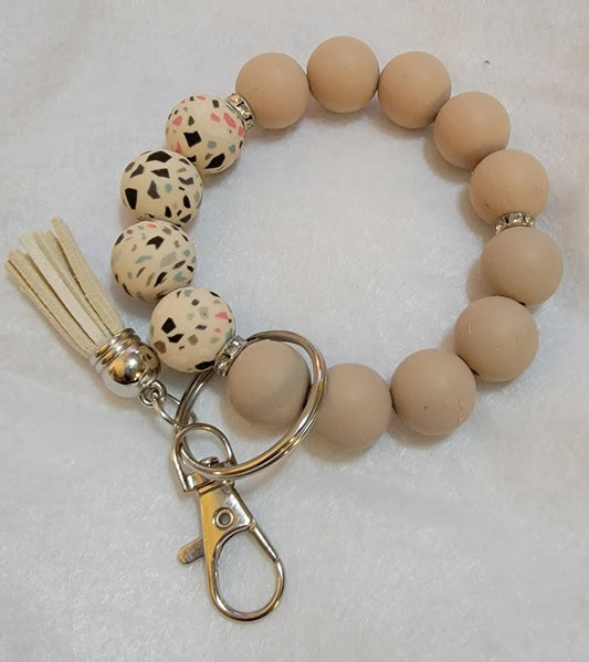 Tan Wristlet Keychain