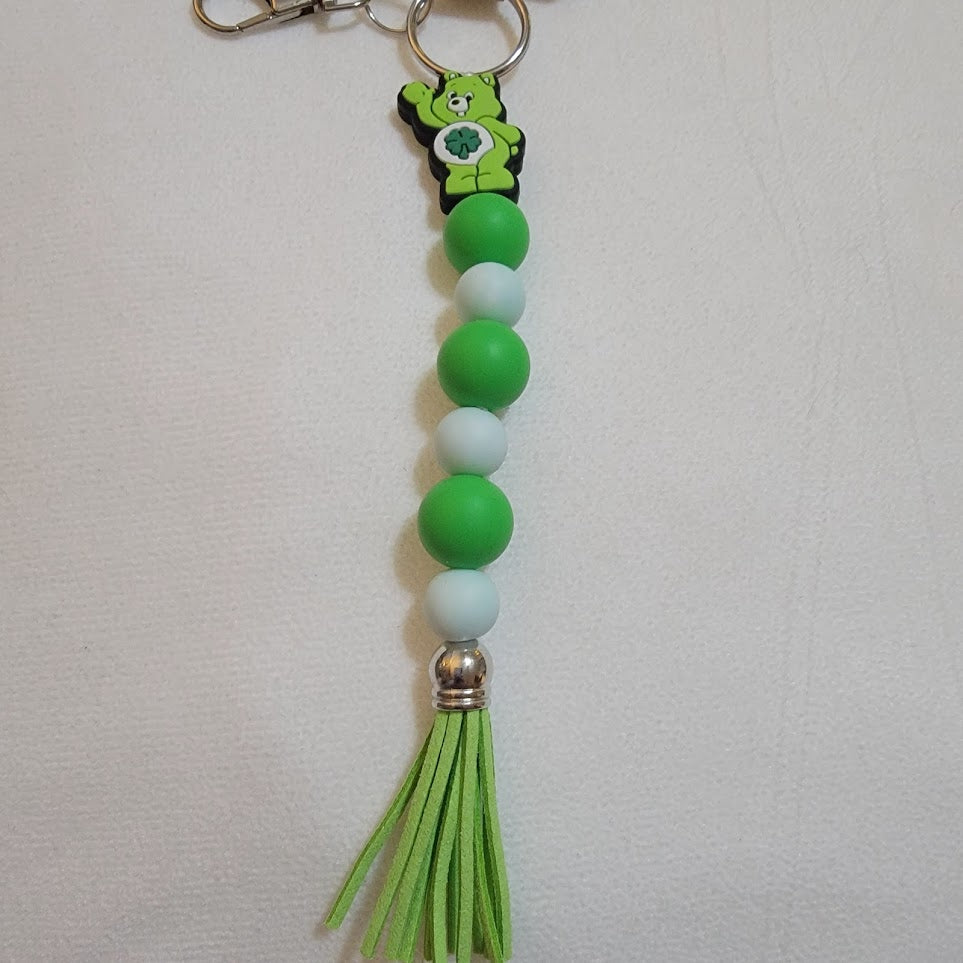 Green "Lucky" Care Bear Keychain