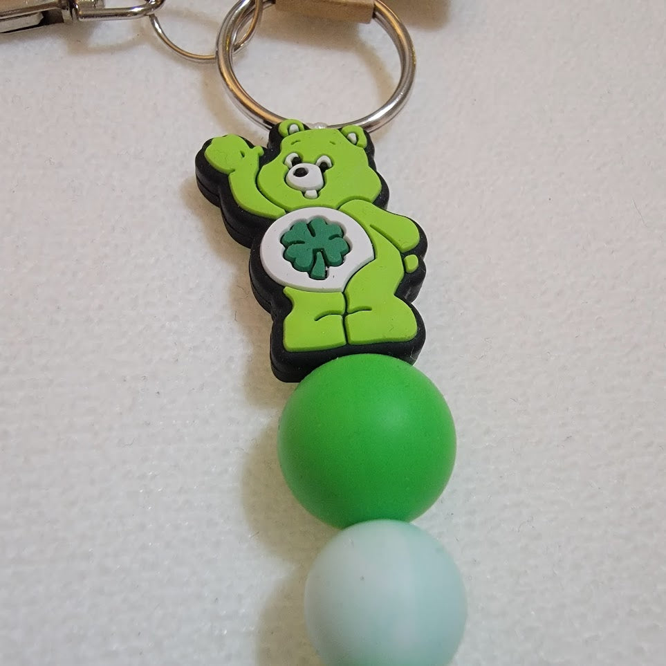 Green "Lucky" Care Bear Keychain