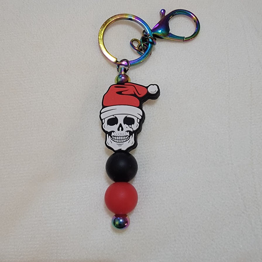 Christmas Skull Bar Keychain