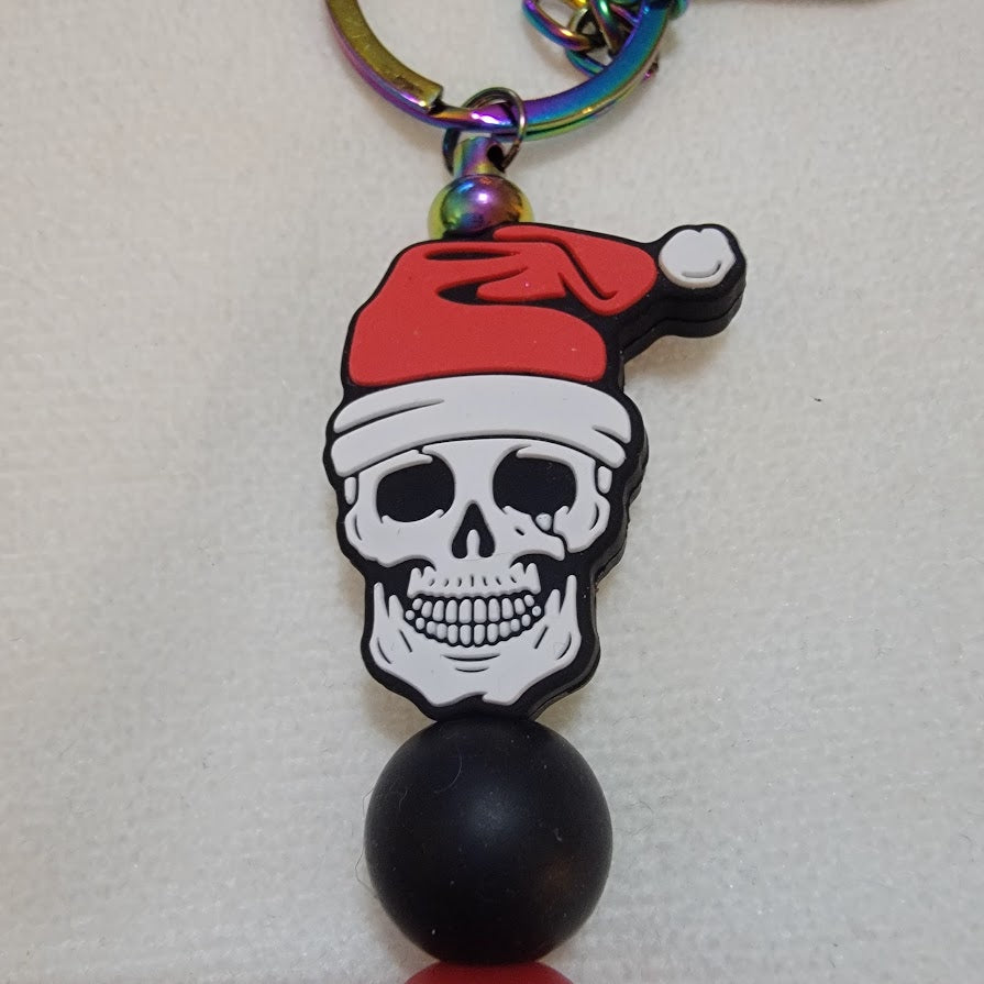 Christmas Skull Bar Keychain