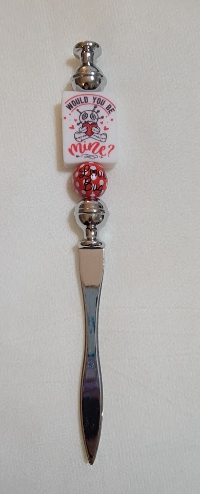 Beaded Letter Opener - "Would you be mine?"