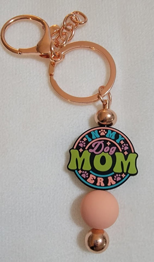 Beaded Bar Keychain - "In my Dog Mom Era"