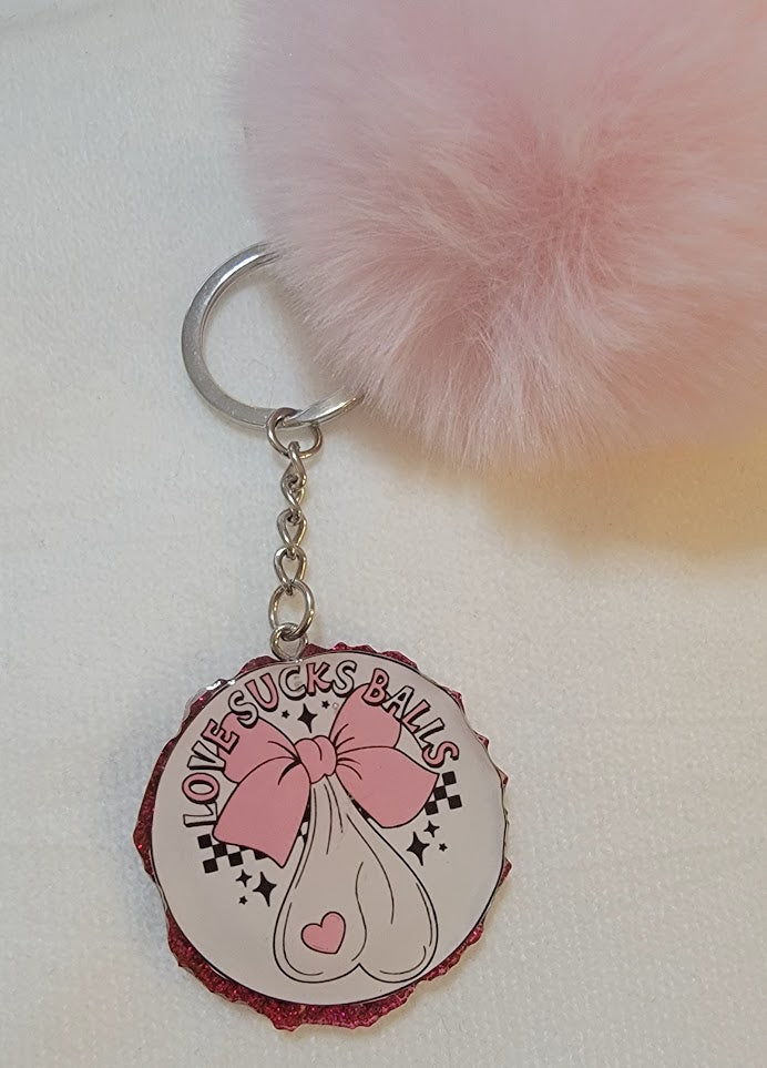 "Love Sucks B*lls" Keychain