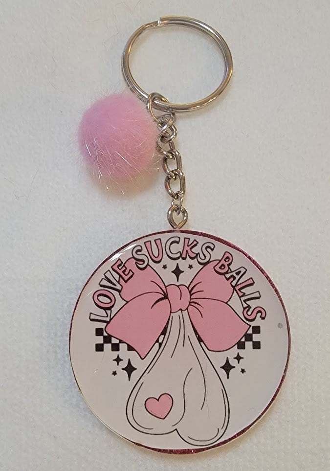 "Love Sucks B*lls" Keychain