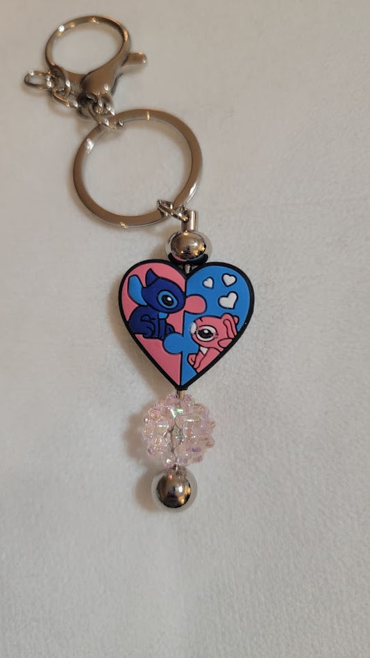 Beaded Bar Keychain - Stitch