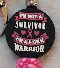 'I'm not a survivor" bar keychain