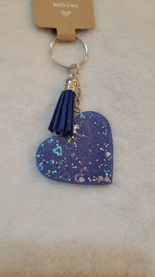 Holographic Heart Keychains