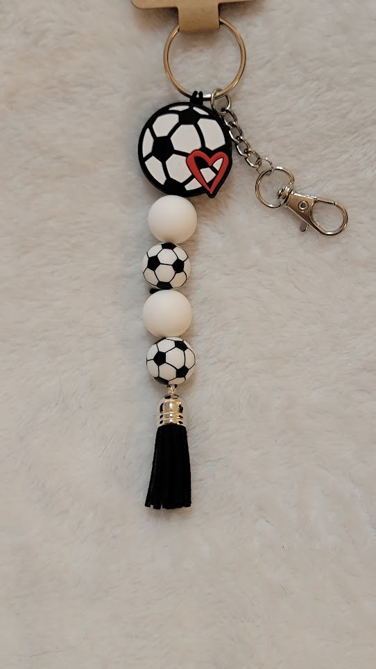 Love Soccer Keychain