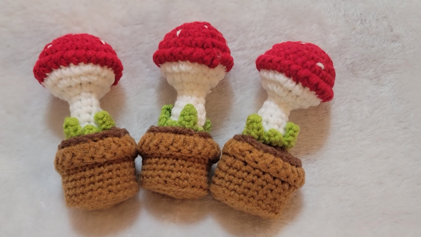 Crochet Potted Mushroom