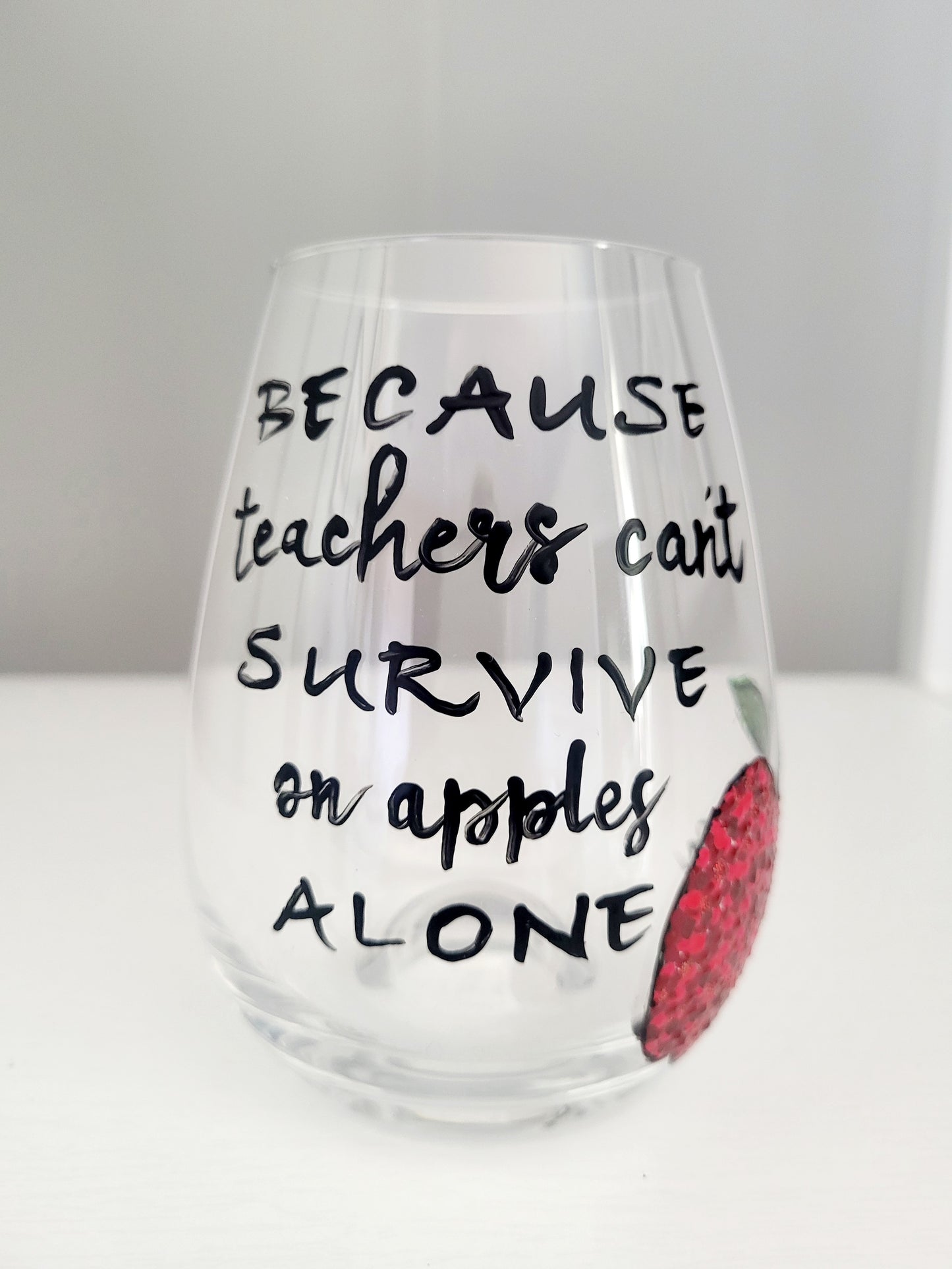 Teacher appreciation wine glass