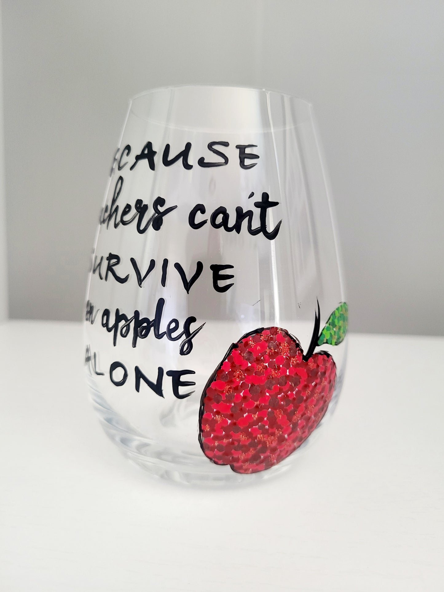 Teacher appreciation wine glass