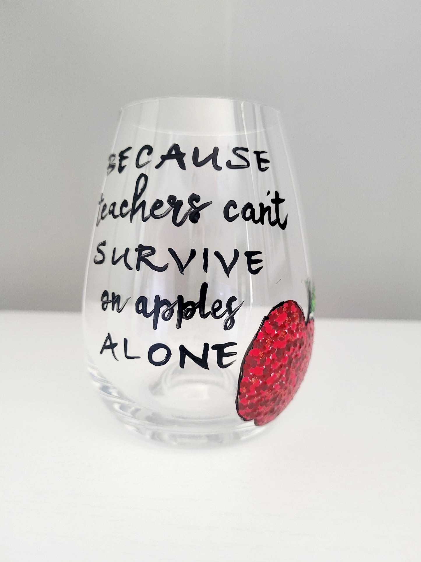 Teacher appreciation wine glass