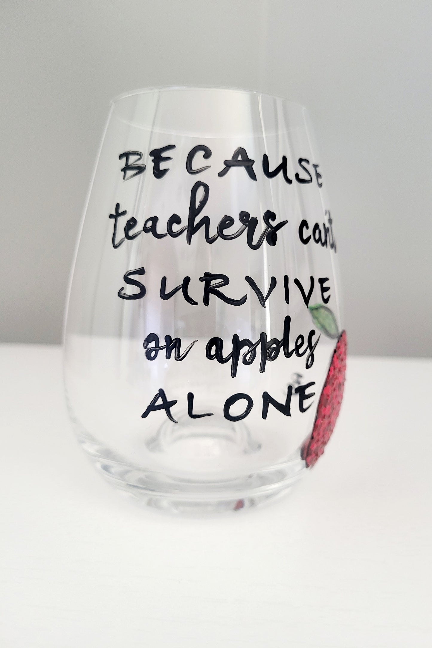 Teacher appreciation wine glass