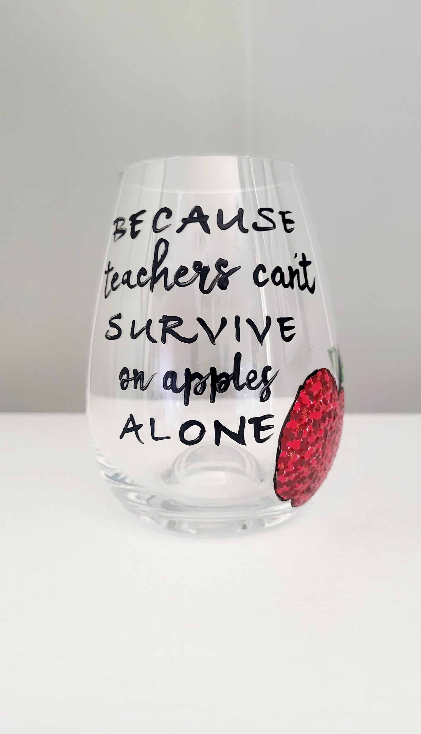 Teacher appreciation wine glass