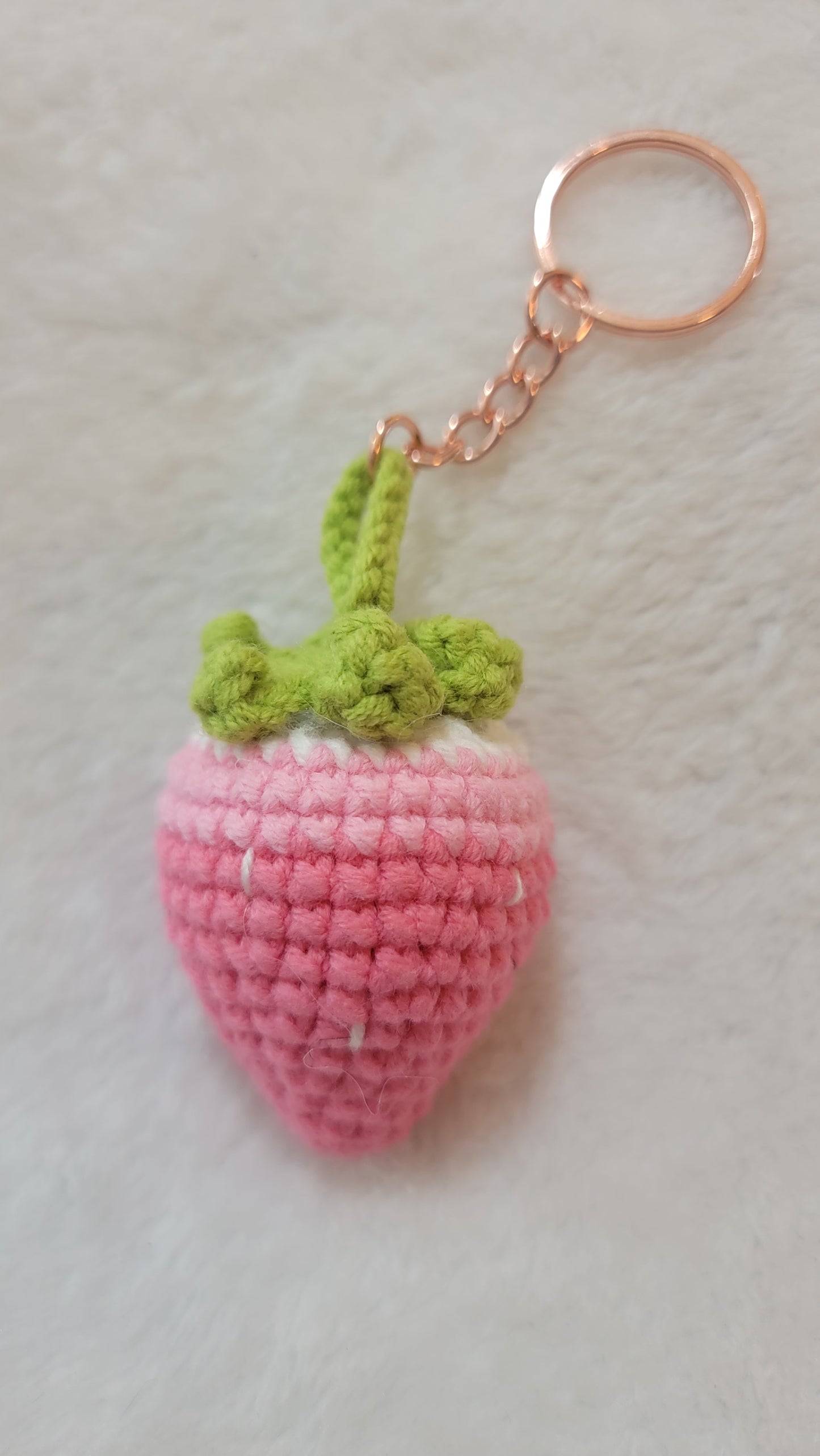 Strawberry Crochet Keychain