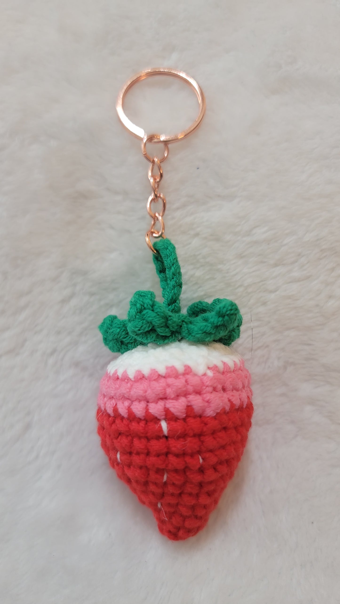 Strawberry Crochet Keychain