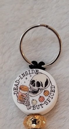 "Dead inside, but spiced" Keychain