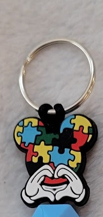 Autism Mickey Head Keychain