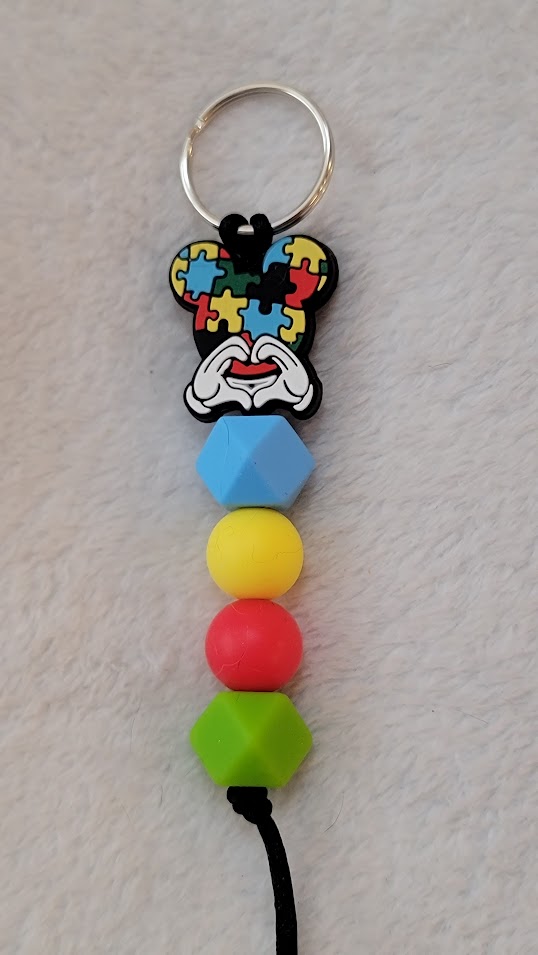 Autism Mickey Head Keychain