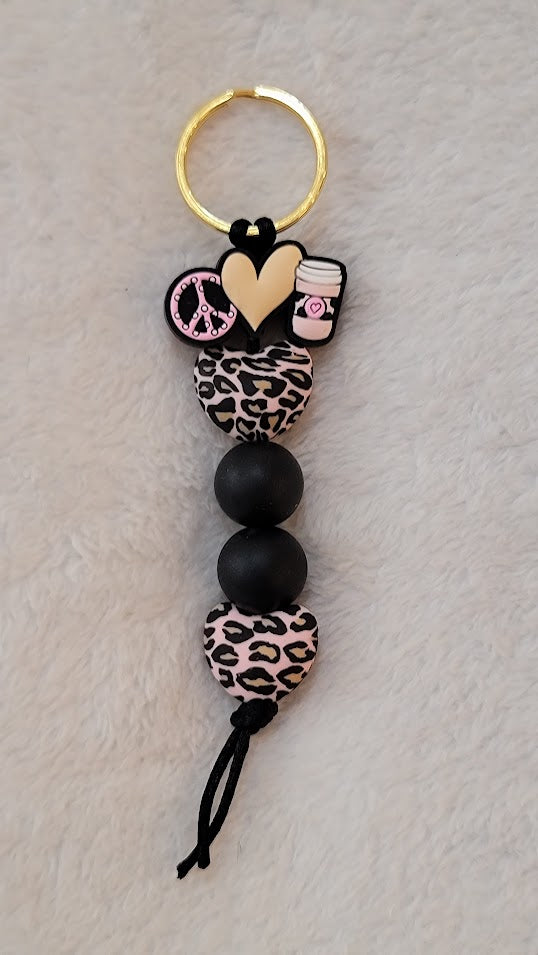 Peace, Love, and Coffee Keychain