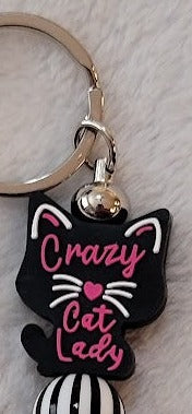 "Crazy Cat Lady" bar keychain