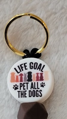 "Life Goals: Pet all the dogs" Keychain