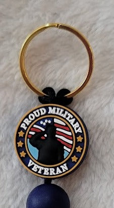 "Proud Military Veteran" Keychain